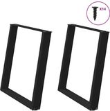 vidaXL Eettafelpoten - U-vormig - 70x(72-73) cm - Staal - Zwart