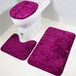 Aisaving 3 stks antislip badmat set super zacht voetstuk en bad tapijt memory foam bad douche mat sneldrogende badkamer mat tapijt, U-vormige contour mat en toilet stoel cover (roos rode schelp)