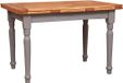 Biscottini Landelijke uitschuifbare tafel in massief lindenhout met grijze structuur en natuurlijk blad L120xPR80xH80 cm. Gemaakt in Italië