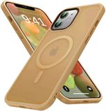 Selected by GSMpunt.nl Hoesje Geschikt voor Apple iPhone 12 / 12 Pro - Compatibel met MagSafe - Matte Beschermhoes - Back Cover met Magneet - Geschikt voor Draadloos Opladen met Magnetische Ring - Oranje