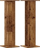 vidaXL - Plantenstandaards - 2 st - 30x30x95 cm - bewerkt hout - oud houtkleurig