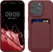 kwmobile telefoonhoesje geschikt voor Apple iPhone 16 Pro - Hoesje met pasjeshouder - TPU case in wijnrood