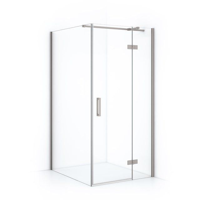 Maxaro Douchecabine Diamond 110x90cm 8mm Helder Veiligheidsglas Geborsteld RVS met Draaideur