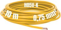 Kalitec 10 meter H05V-K 0,75 mm² gele bedradingskabel