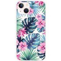 Apple iPhone 13 Tropical aquarelle bedrukt siliconen hoesje