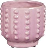 Mica Decorations Bloempot Boaz - gebobbeld - roze - 11 x 13 cm