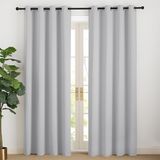 NICETOWN Thermische raamgordijnen, ondoorzichtig, met ogen, blokkeert licht, uv-bescherming, voor decoratie van huis, slaapkamer, 140 cm breed x 200 cm, hoogte, lichtgrijs, 2 stuks