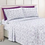 Elegant Comfort Luxe zachte lakens Paisley patroon - 1500 premium hotelkwaliteit microvezel zachtheid kreuk- en vervagingsbestendig (6-delig) beddengoedset, Queen, Paisley paars
