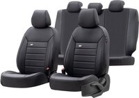 Otom Stoelhoezenset Premium Leer/textiel Zwart 11-delig