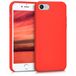 kwmobile hoesje geschikt voor Apple iPhone SE (2022) / iPhone SE (2020) / iPhone 8 / iPhone 7 - Hoesje met siliconen coating - Smartphone case in rood