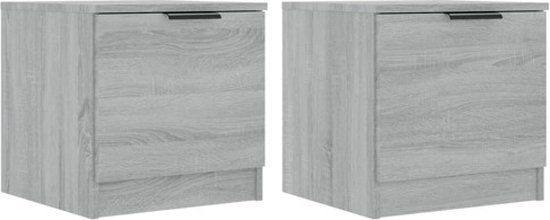 vidaXL Nachtkastjes 2 stuks 40x39x40 cm grijs sonoma eikenkleurig