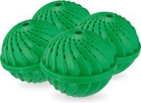 Relaxdays Set van 4 wasmachine-wasballen, milieuvriendelijk, huidvriendelijk, reinigingsmiddelvrij, groen