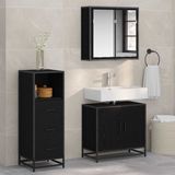 vidaXL Badkamermeubel Set Zwart Eiken 65 x 33 x 60 cm