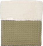 Koeka Oslo Ledikantdeken - Wafelstof met Teddy - Groen - 100x150 cm