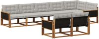 vidaXL Hoek loungeset 8-delig Naturel en lichtgrijs Acacia Hout
