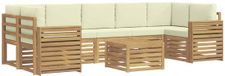 vidaXL - Buiten - bank - set - 8 - st - Wit - en - crèmekleurig - Polyester