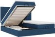vidaXL Lit coffre avec matelas et LED 160x200cm Tissu Bleu