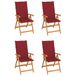 VidaXL Tuinstoel Terras Gecapitonneerde zitting Teak Rood