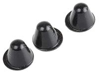 RS PRO Zelfklevende voeten, lijm, conisch, 14,2 mm, zwart, ø 18,3 mm, PUR, 65,6 °C max, verpakking van 25 stuks
