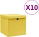 vidaXL Opbergboxen met deksel - Set van 10 - Geel