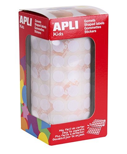 APLI 11903 – ronde stickers op rol – kleur: wit – afmetingen: 10,5 mm