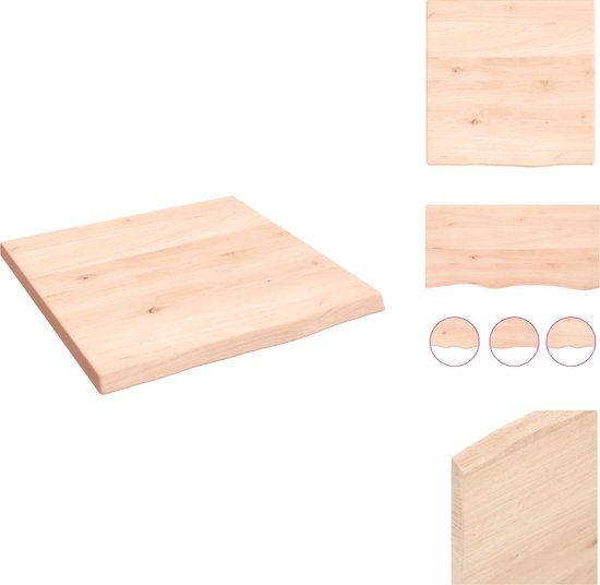 vidaXL Wandschap - 40x40x2 cm - onbehandeld - massief eikenhout