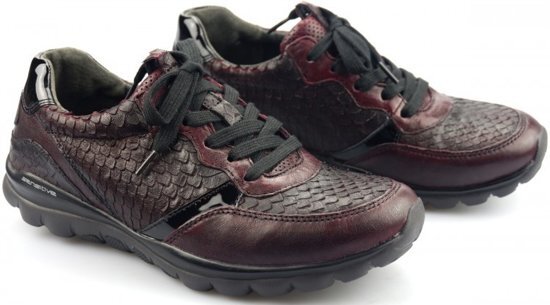 Gabor rollingsoft 36.968.13 lederen sneaker voor dames wijnrood