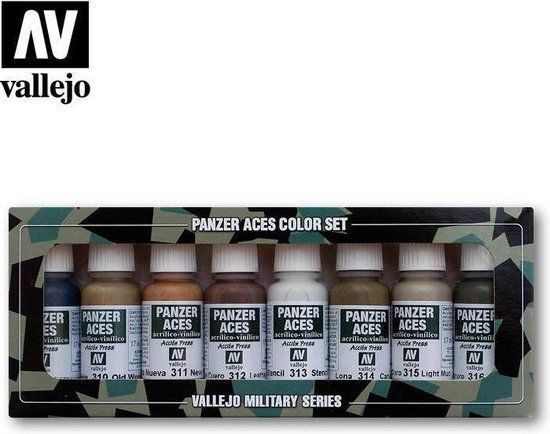 Vallejo Panzer Aces Verf Set No. 2 - Wood, Leather, Stencil Set - 17 ml