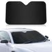 +PWR Car Parts Zonneklep van aluminium voor de voorkant, matzwart, maat M, 130 x 70 cm