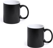Makito Western Europe Tasse et gobelet Allegra - 2x - noir/blanc - 350 ml - Céramique - Tasse