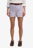 Superdry Linnen Shorts Met Middelhoge Taille Dames Lila Chambray