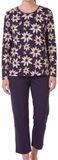 Ammann Dames pyjama Mix & Match night sky gebloemd lange mouw 50% Katoen, 50% Modal maat 38