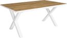 Happyment Eettafel Servio - Rechthoek - Massief Eikenhout & Metaal - X-poten - Wit - 170x90x75cm