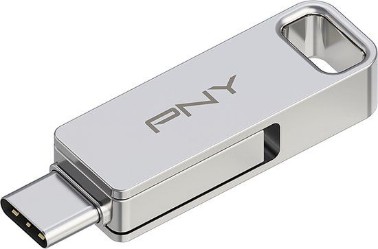 PNY Duo Link 64GB USB-A 3.2/USB-C Zilver