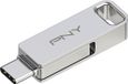 PNY Duo Link 64Go USB-A 3.2/USB-C Argent