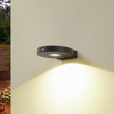 Lucande - solar buitenlamp- met dimmer - 1licht - Aluminium spuitgietwerk, kunststof - H: 3.2 cm - zwart - Inclusief lichtbron