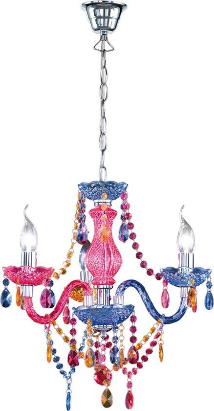 BES LED Trion Lucy LED Kroonluchter - E14 - 3-lichts - Rond - Meerkleurig - Aluminium