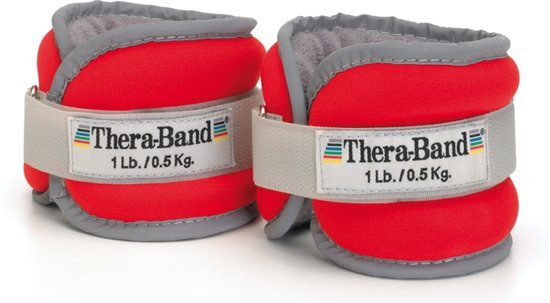 Theraband enkel & pols gewichtsmanchetten - rood