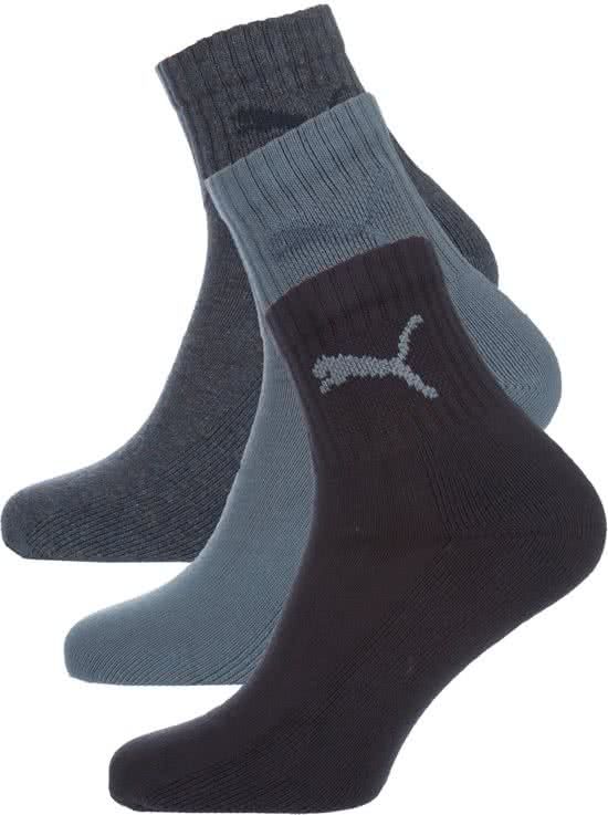 PUMA 3-pack Korte Sport Sokken Denim Blauw - Unisex - 35-38