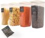 uandu Set van 4 boîtes de rangement sans BPA avec couvercle, organisateur de cuisine, rangement et organisation de cuisine, boîtes de conservation hermétiques set, boîtes de conservation - Blanc