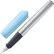 LAMY nexx azure vulpen - met antislip grip & gepolijste stalen penpunt voor linkshandigen (LH) in schrijfbreedte M - driehoekige behuizing van aluminium - inclusief LAMY T 10 blauwe inktpatroon