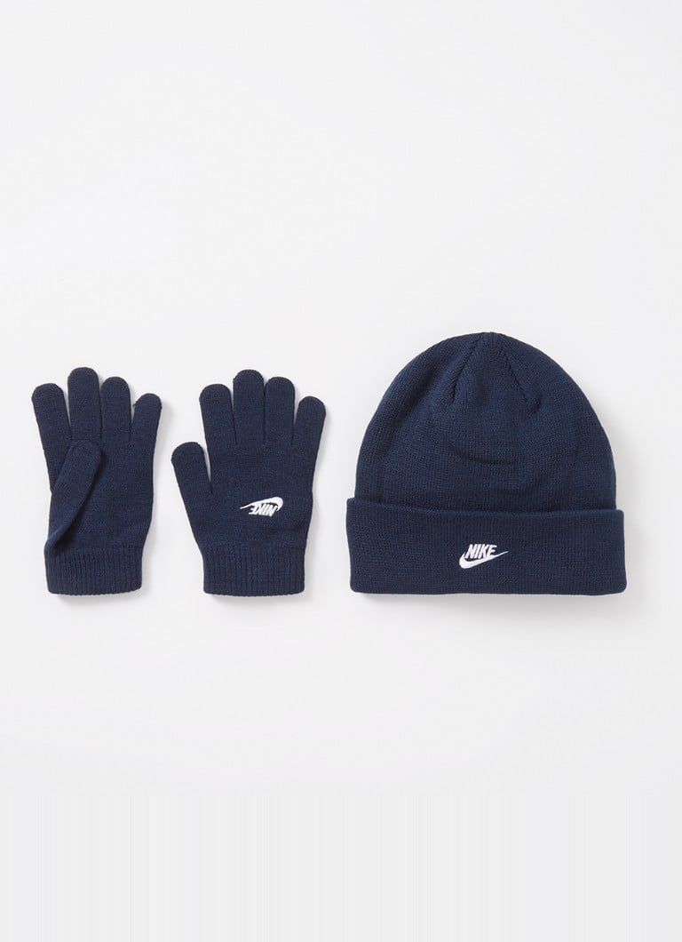 Nike Set van fijngebreide muts en handschoenen 2-delig