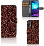 B2Ctelecom Motorola Book Case voor Moto E20 | E30 | E40 Book Cover Koffiebonen