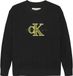 Calvin Klein Pull en tricot Unisexe Coton Manches longues Col rond Logo 16 Ans Ck Black