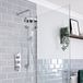 Elizabeth Kit de douche thermostatique rétro - Chromé et blanc - Kit douchette sur rampe – 1 fonction