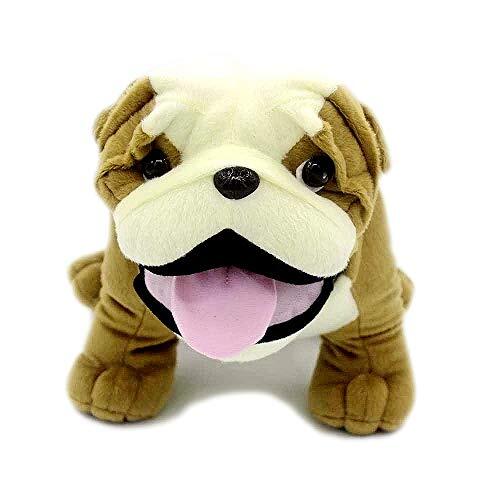 VACHICHI Levensechte Gevulde Dieren Engels Bulldog Realistische Pluche Zacht Speelgoed Dieren Hond Puppy, 30cm (Engelse Bulldog)