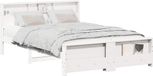 vidaXL Bedframe met plank Wit 150 x 200 cm Massief grenenhout
