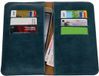 BAOHU Pull Up Portemonnee Maat L - Blauw - Book Case - Kunstleer - Universeel