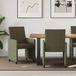 vidaXL - Eetkamerstoelen - met - wielen - 2 - st - Faux - suede - leer - Legergroen
