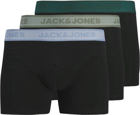 JACK&JONES JACWESLEY SOLID TRUNKS 3 PACK Heren Onderbroeken Zwart Katoen/Elastaan L